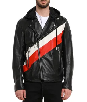 13 Reasons Why Ross Butler Leather Jacket with Hood