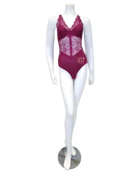 3827 Cranberry Lace & Modal Bodysuit