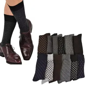 6-Pairs: Men's Classic Patterned Dress Socks