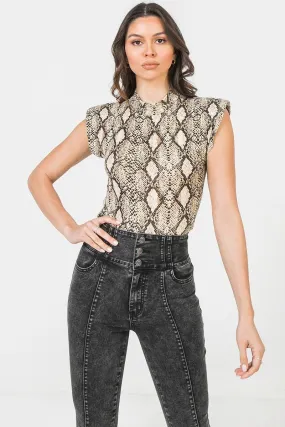 A Printed Knit Bodysuit