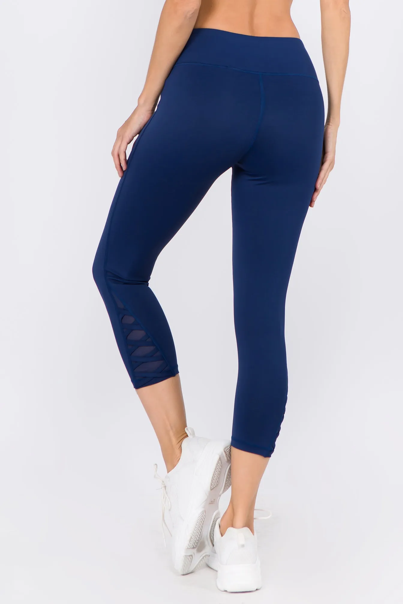 Active Mesh Lace-Up Crop Legging