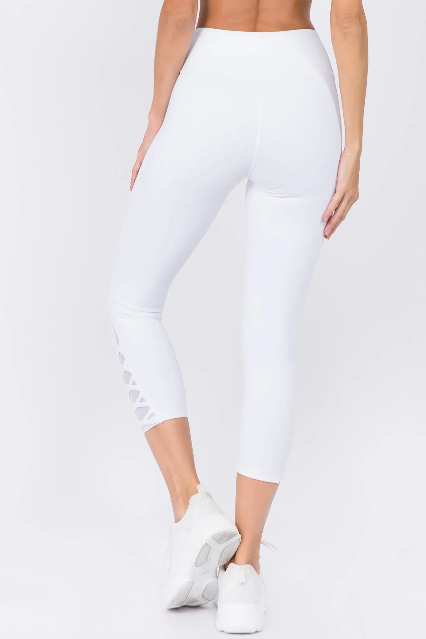 Active Mesh Lace-Up Crop Legging