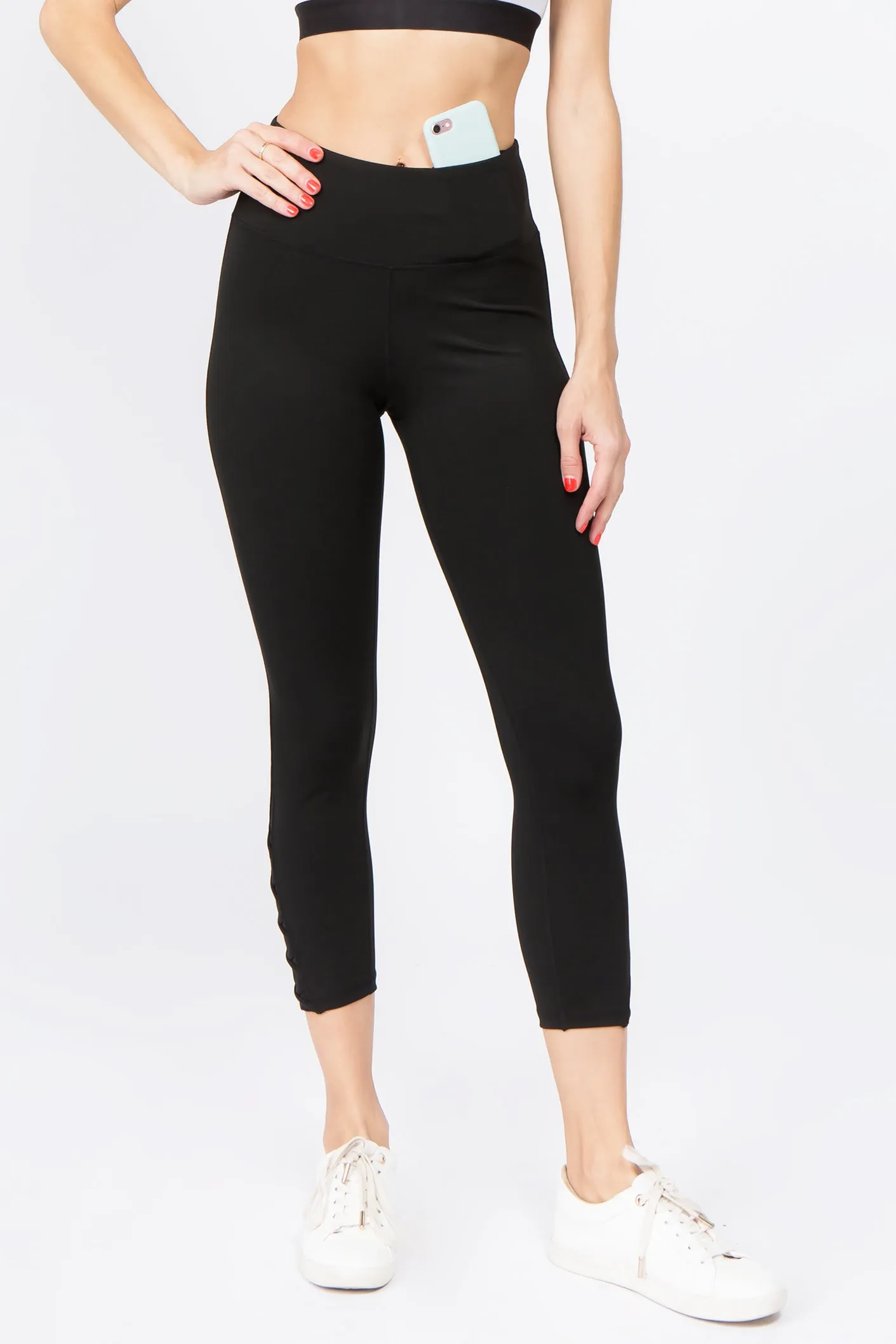 Active Mesh Lace-Up Crop Legging