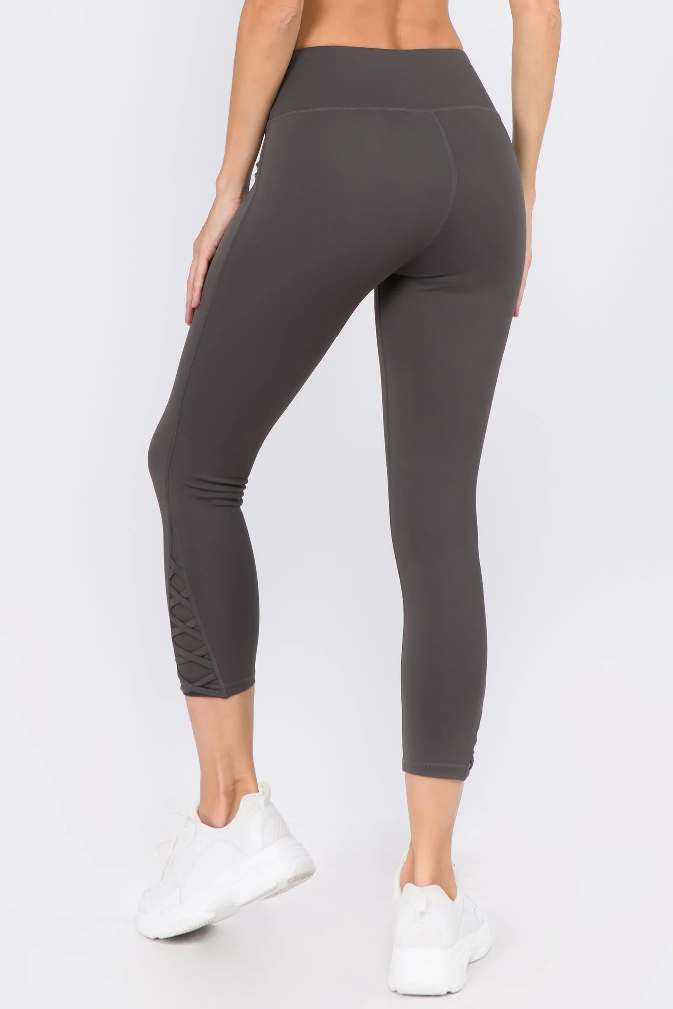 Active Mesh Lace-Up Crop Legging