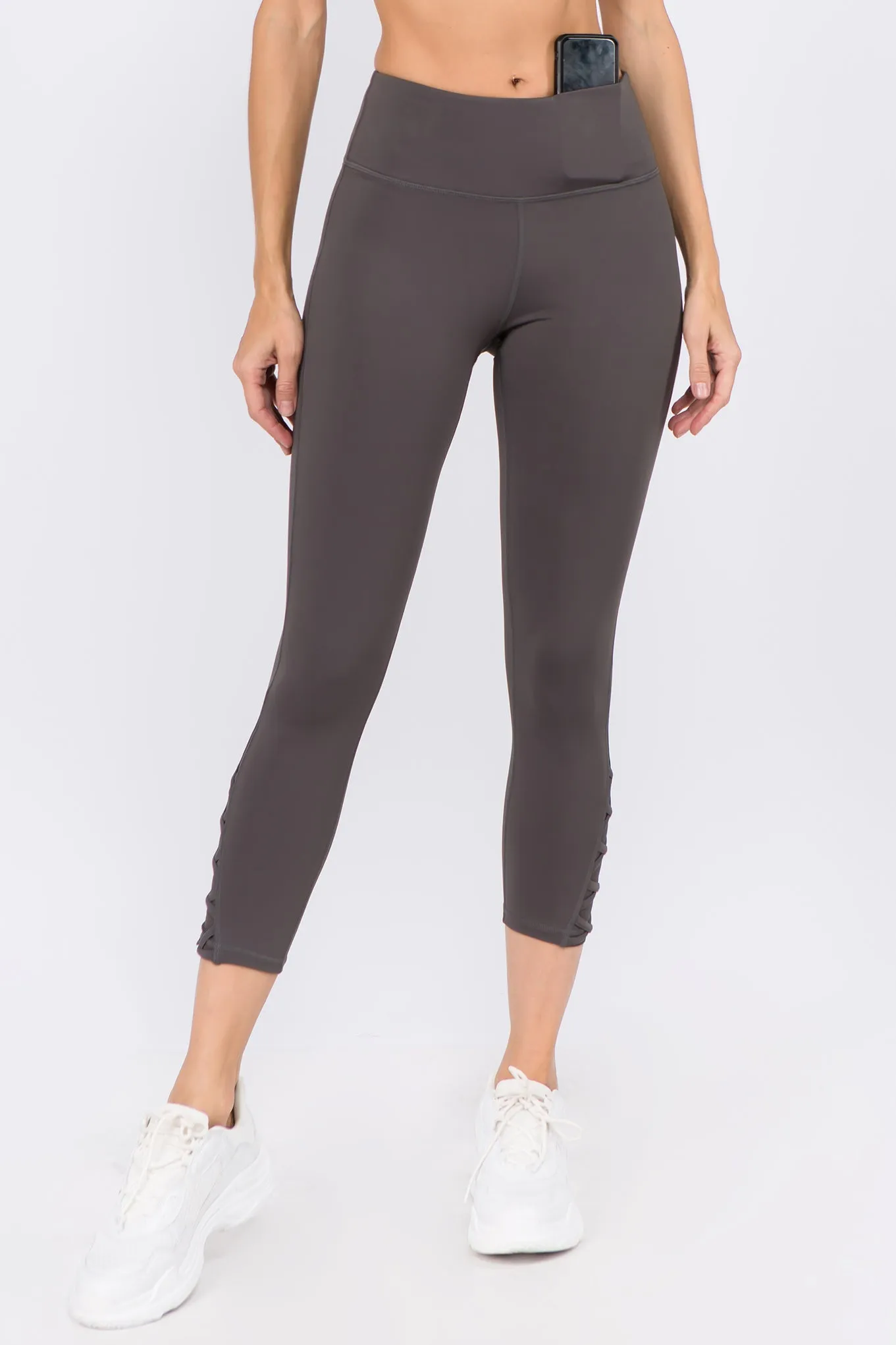 Active Mesh Lace-Up Crop Legging