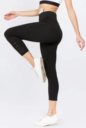 Active Mesh Lace-Up Crop Legging