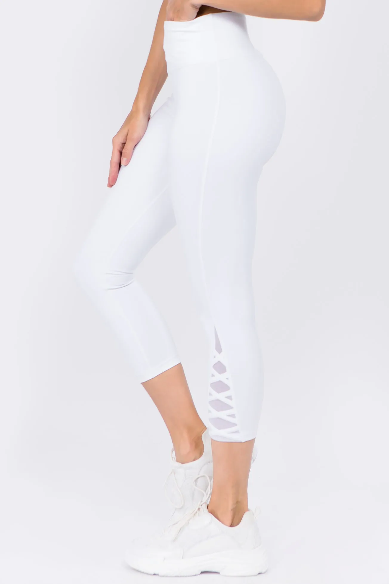 Active Mesh Lace-Up Crop Legging