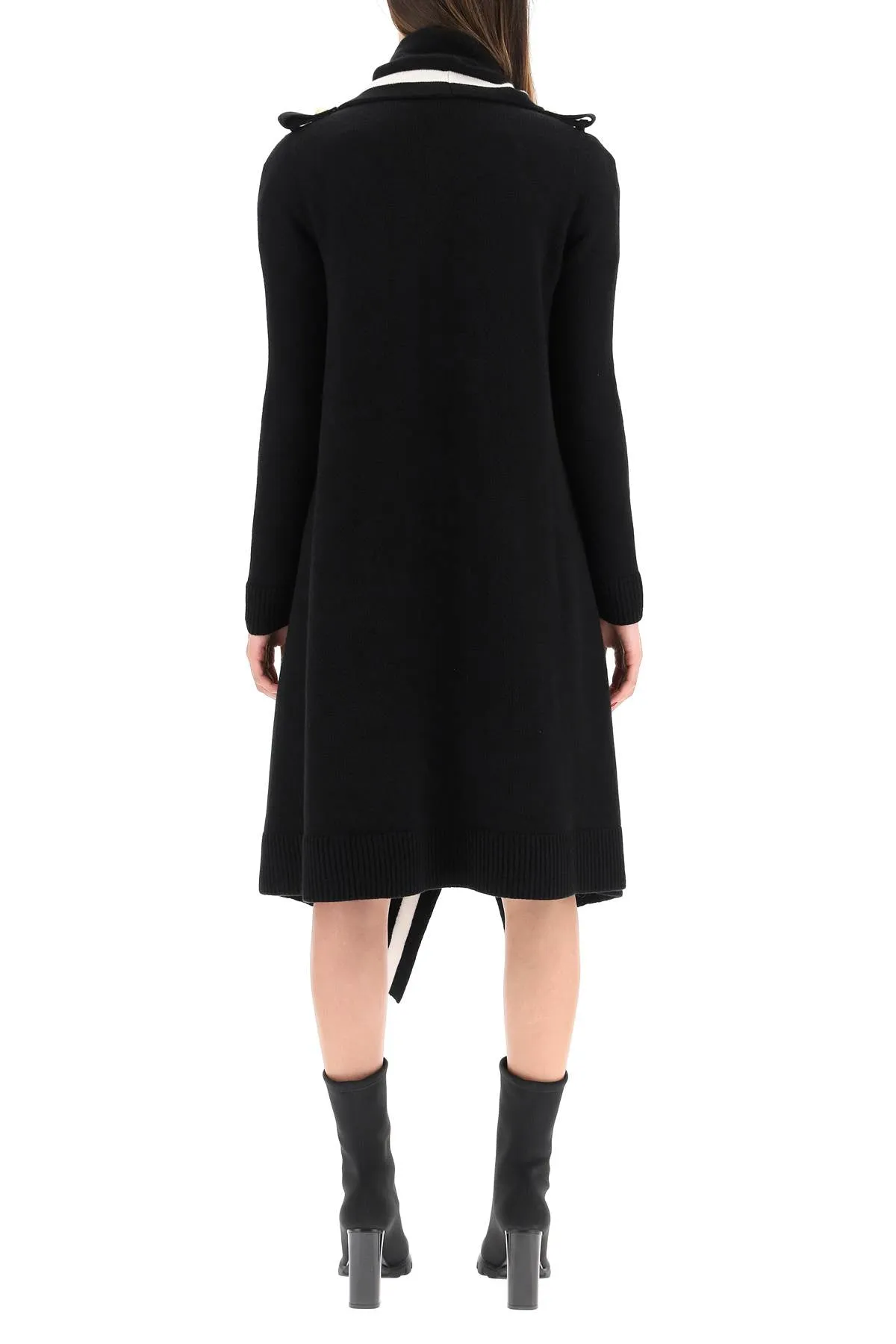 Alexander McQueen Contrast Trim Knitted Open Coat