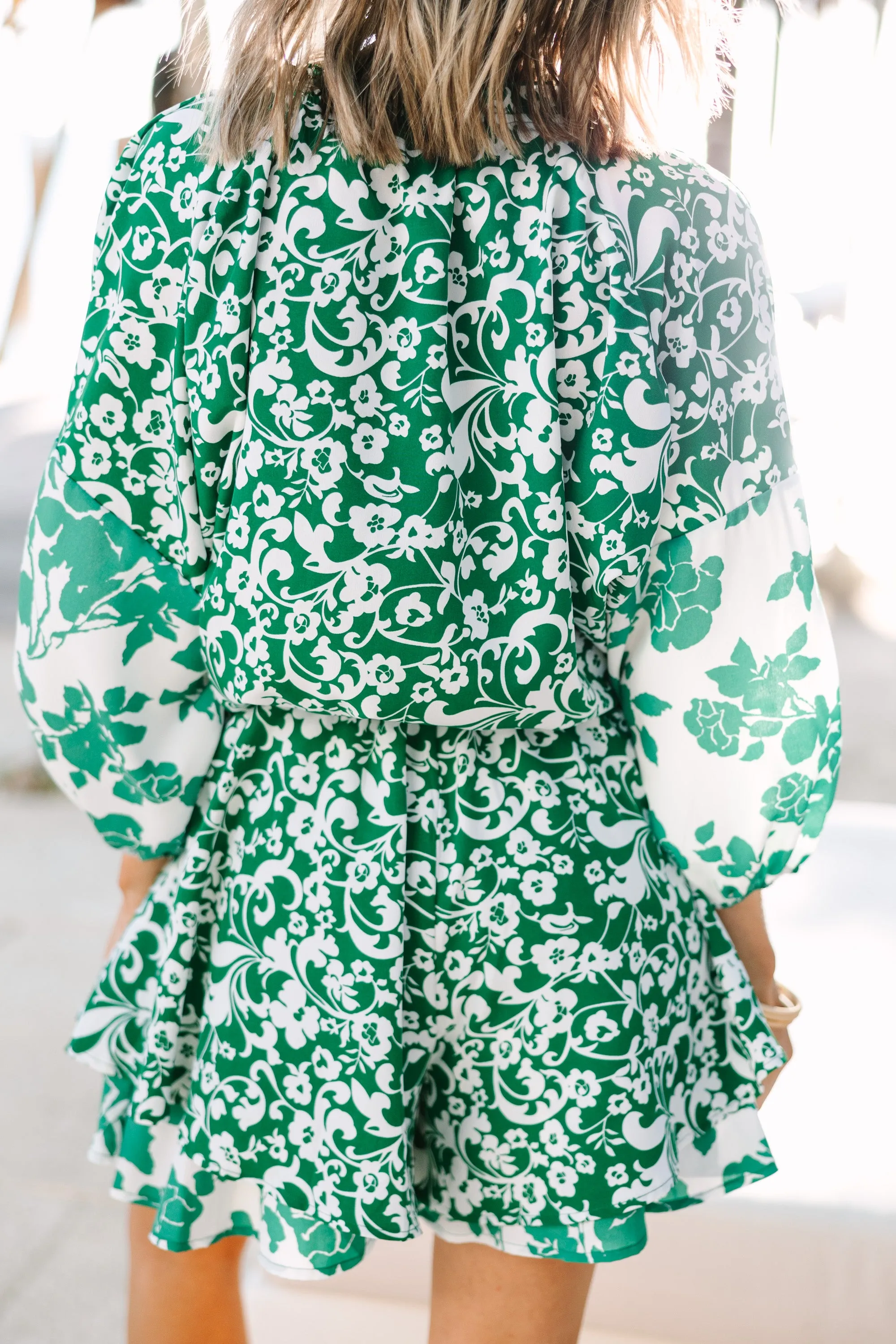 All Together Now Green Floral Bodysuit