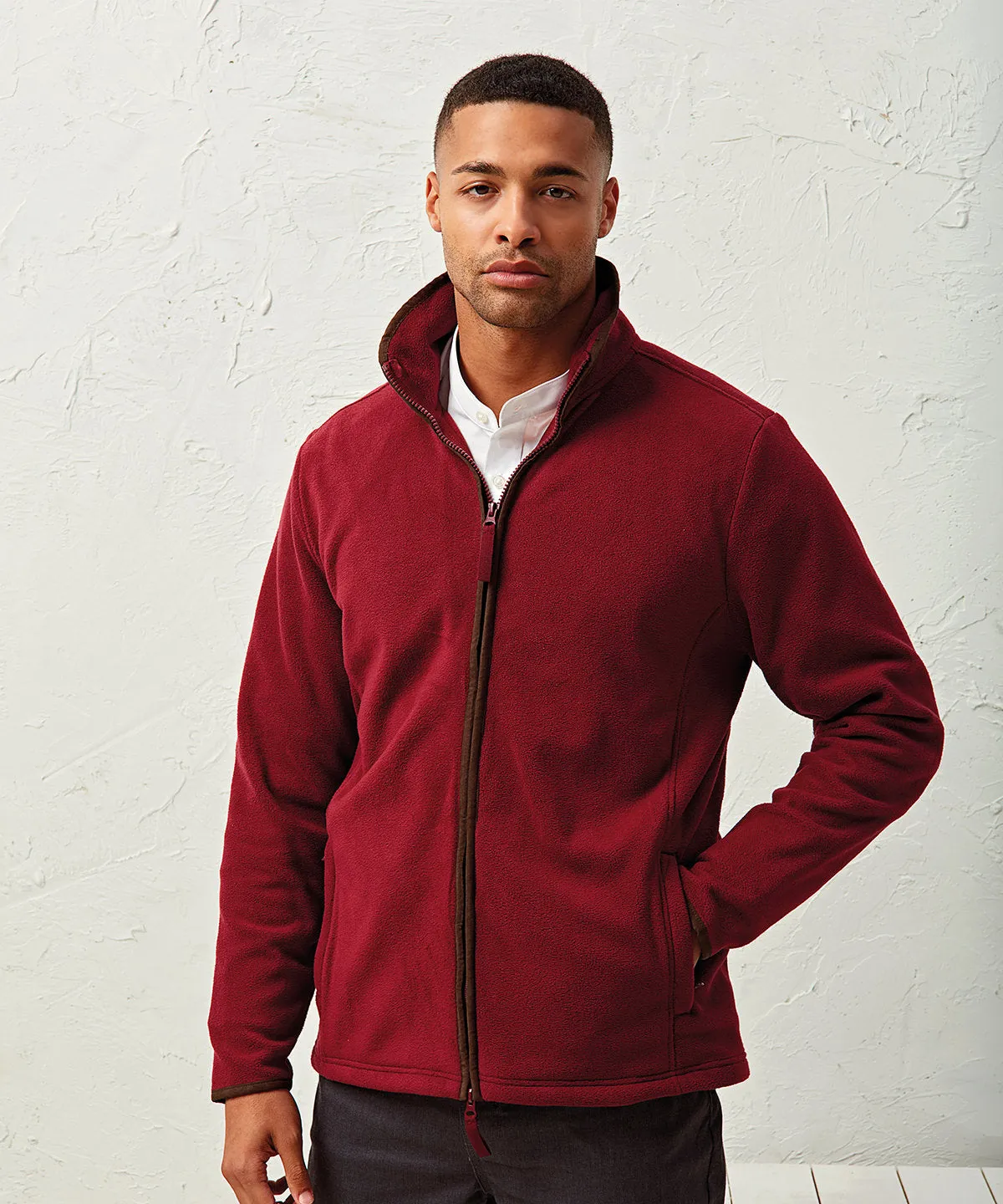 Artisan fleece jacket | Burgundy/Brown