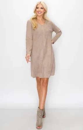 Aurora V-Neck Dress - Khaki