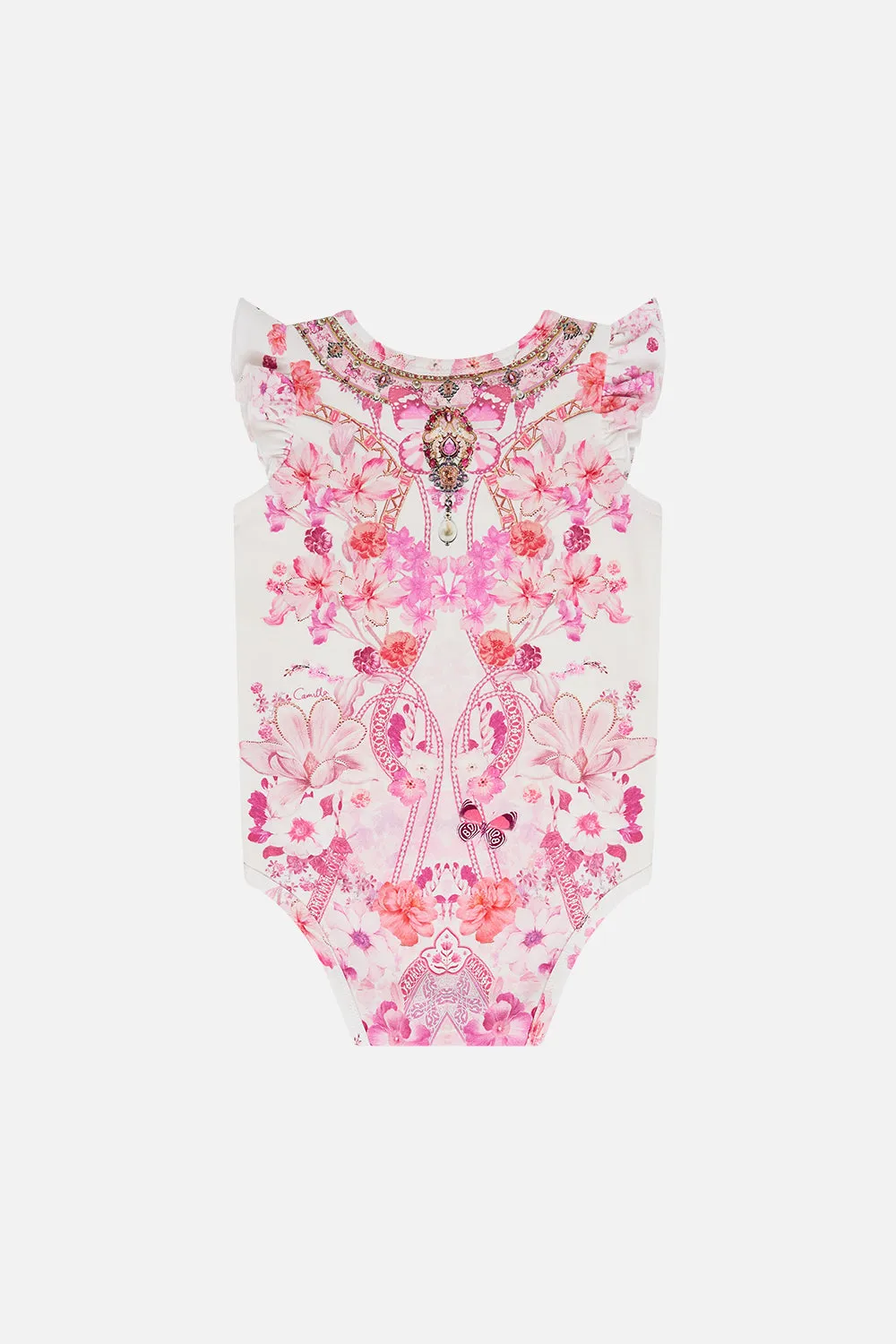 BABIES FRILL BODYSUIT BOTANICAL NOVELLA