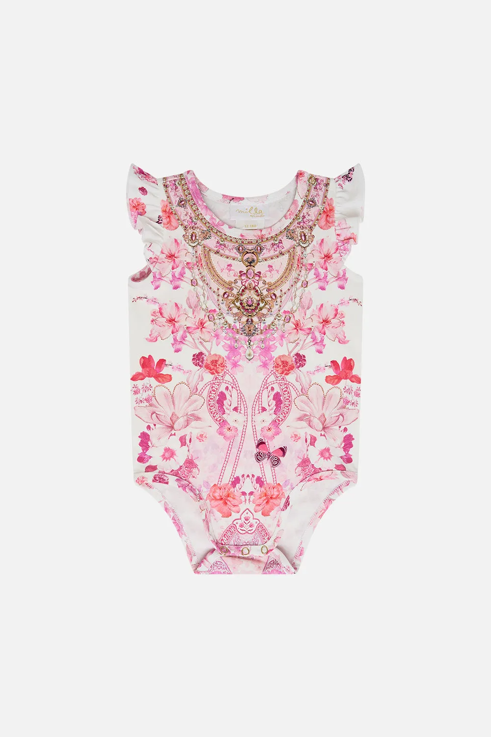 BABIES FRILL BODYSUIT BOTANICAL NOVELLA