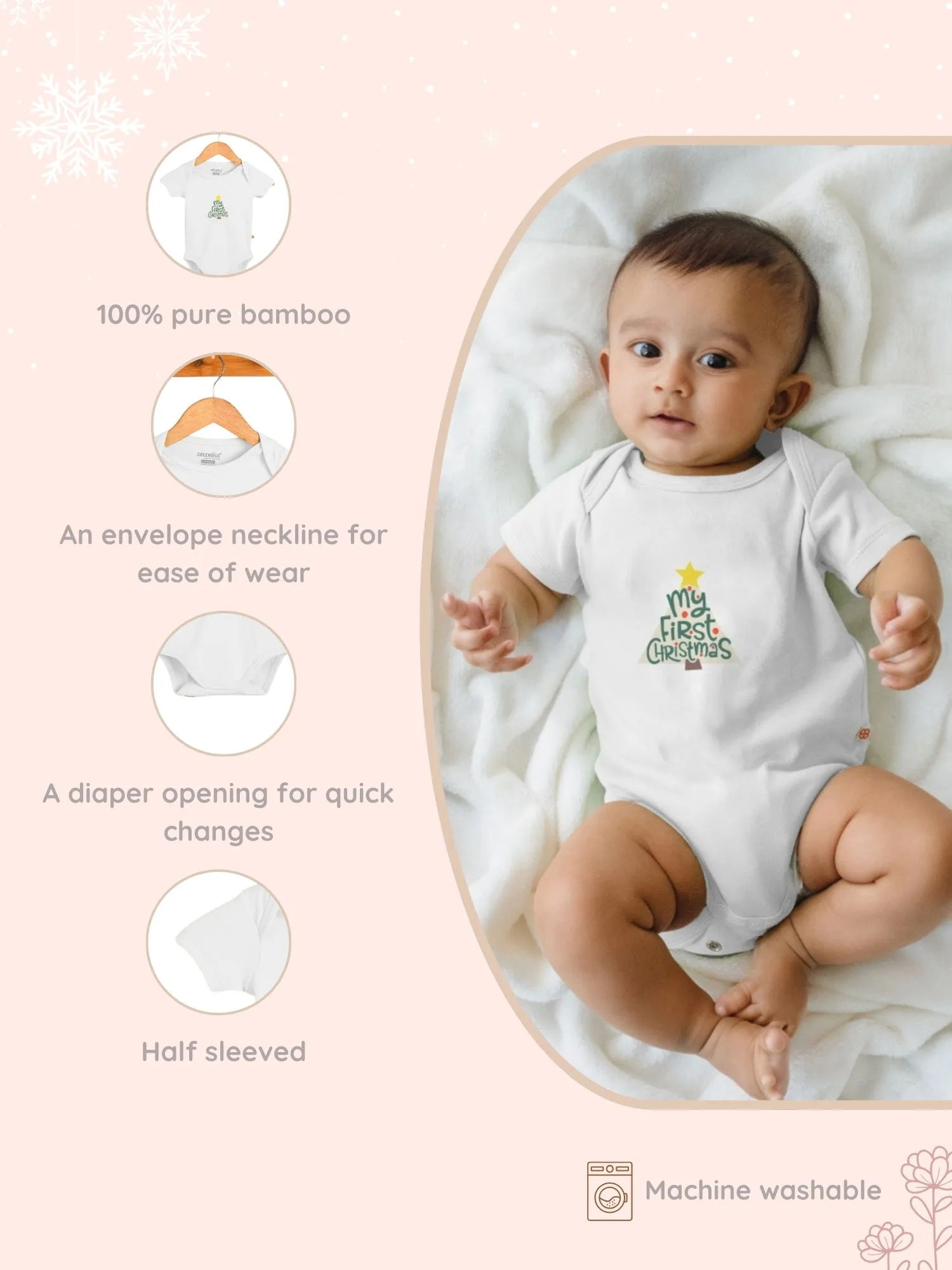 Baby Bamboo Bodysuit Christmas Joy