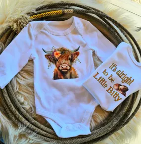 Baby Highland Cow Little Bitty Long Sleeve Bodysuit