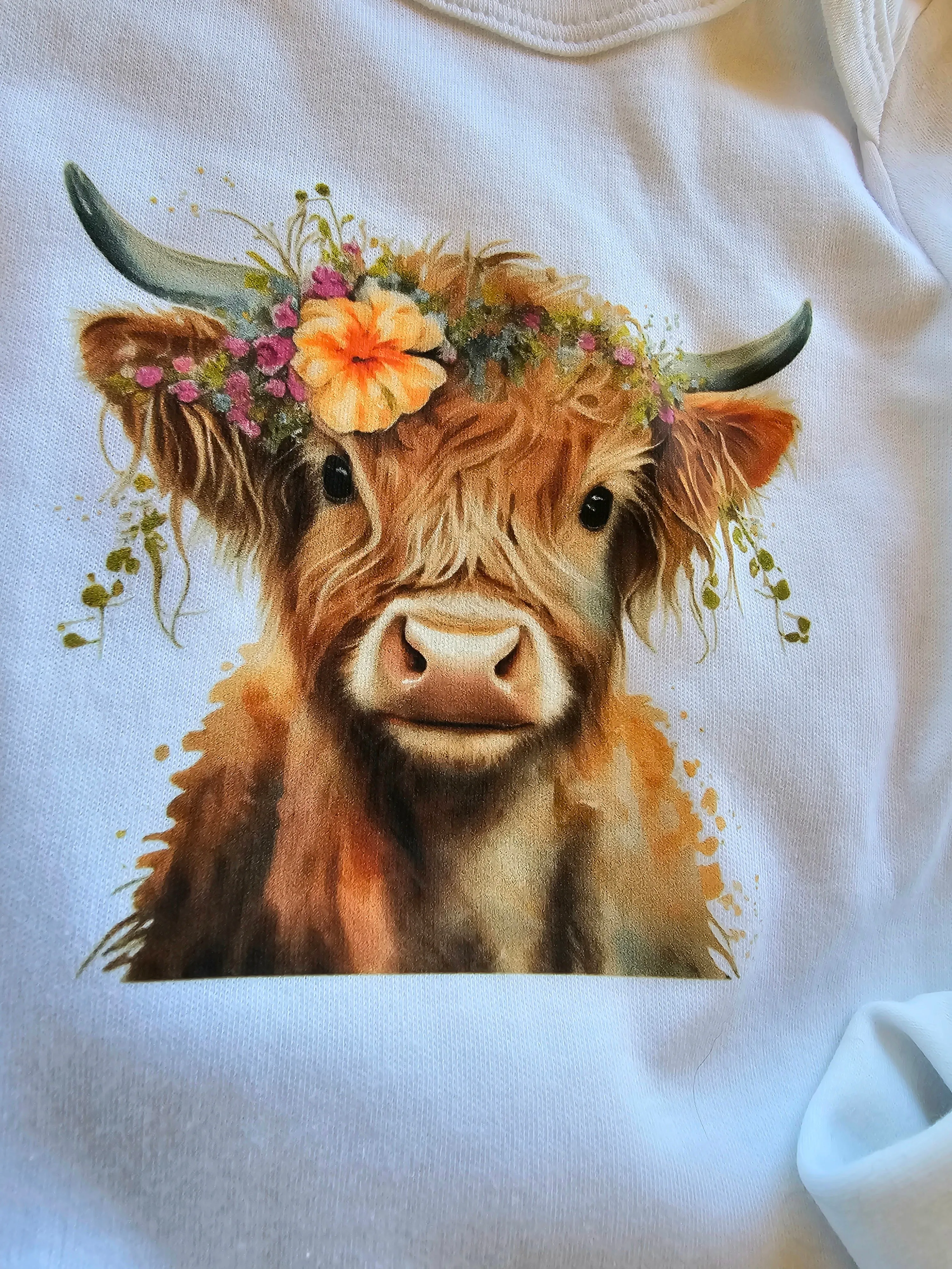 Baby Highland Cow Little Bitty Long Sleeve Bodysuit