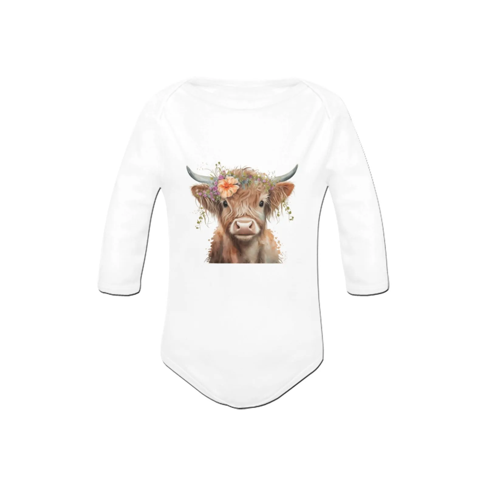 Baby Highland Cow Little Bitty Long Sleeve Bodysuit