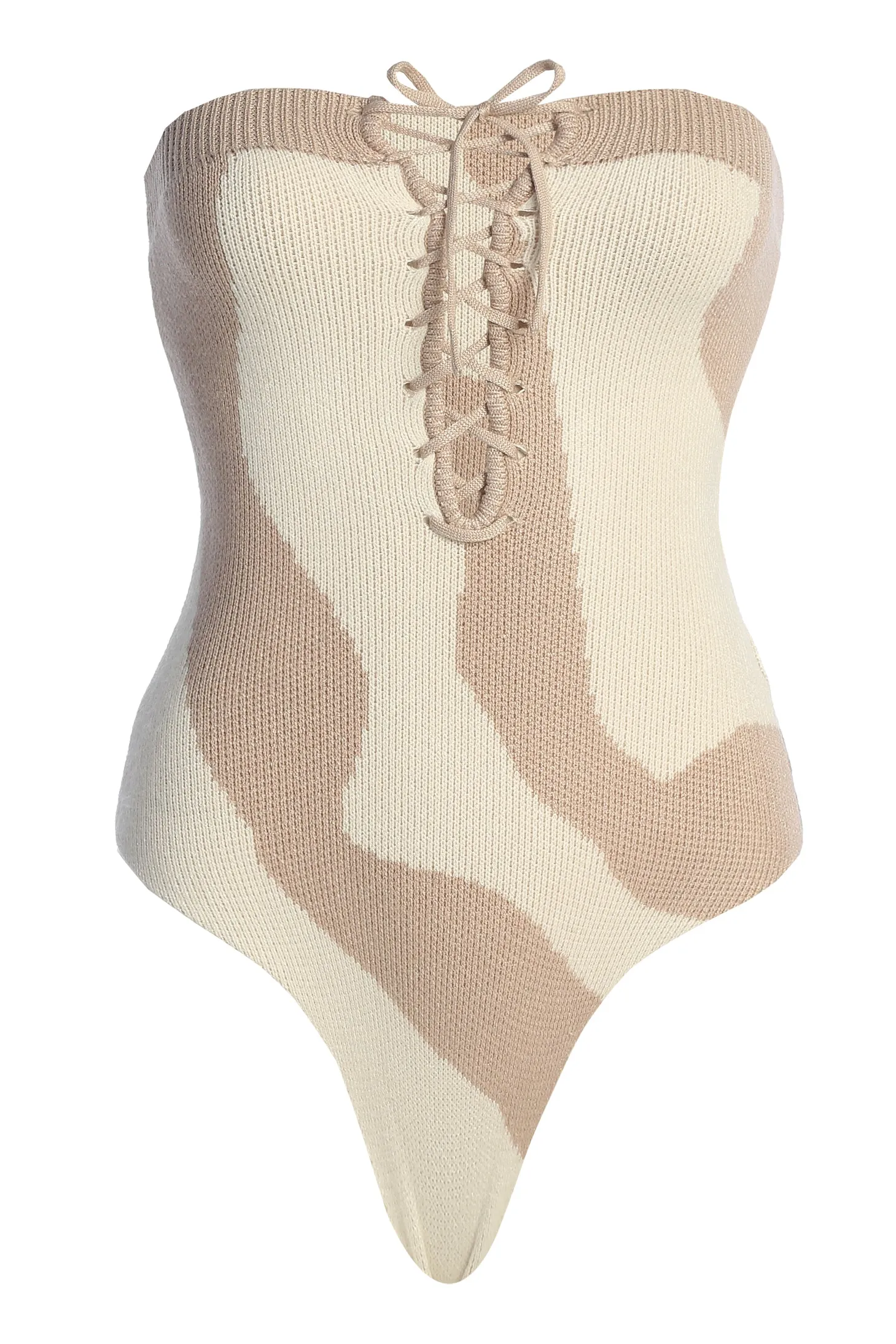 Beige Abstract Seabound Bodysuit