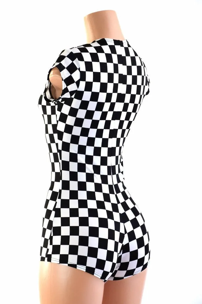 Black & White Checkered Romper