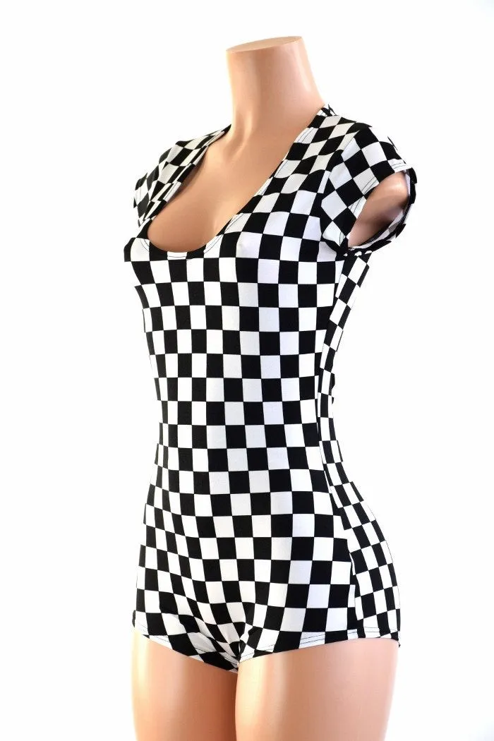 Black & White Checkered Romper