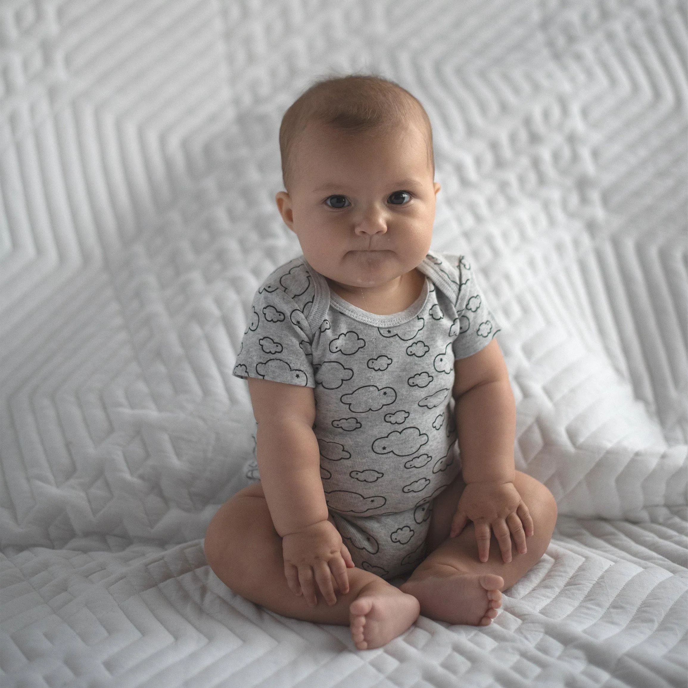 Black & White Cloud 3 Pack Short Sleeve Bodysuit Set