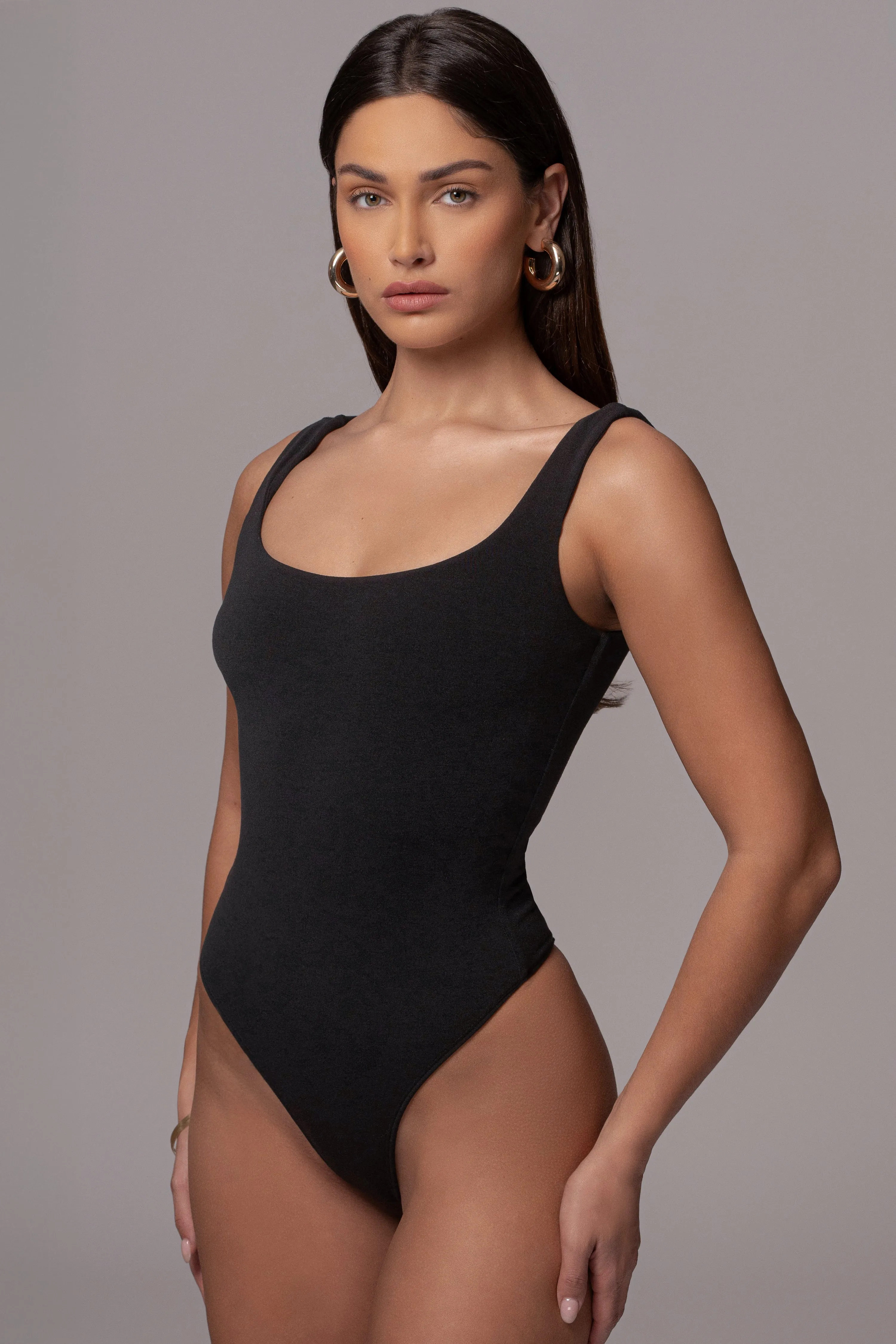 Black Feel Good Tank Bodysuit