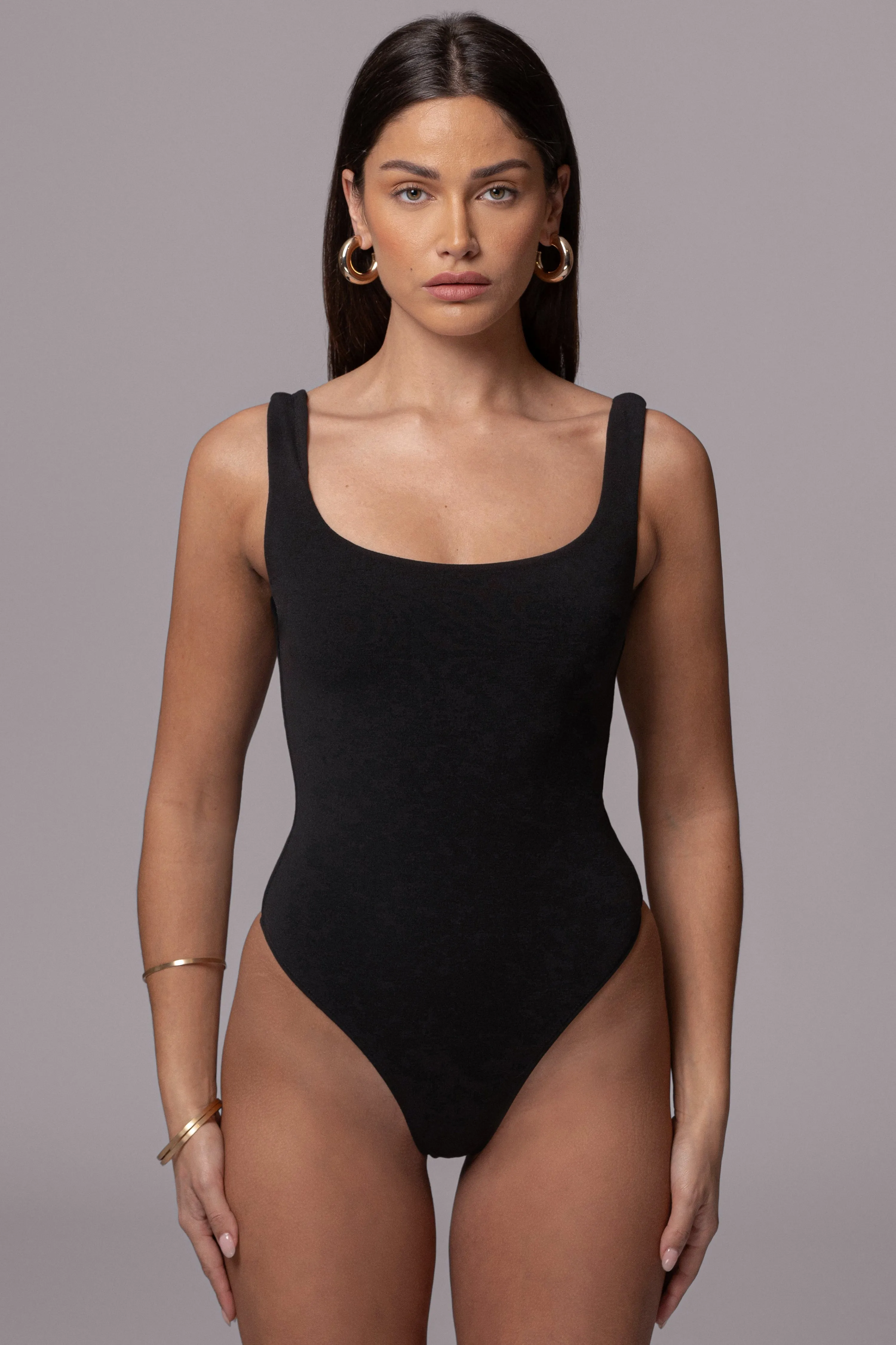 Black Feel Good Tank Bodysuit