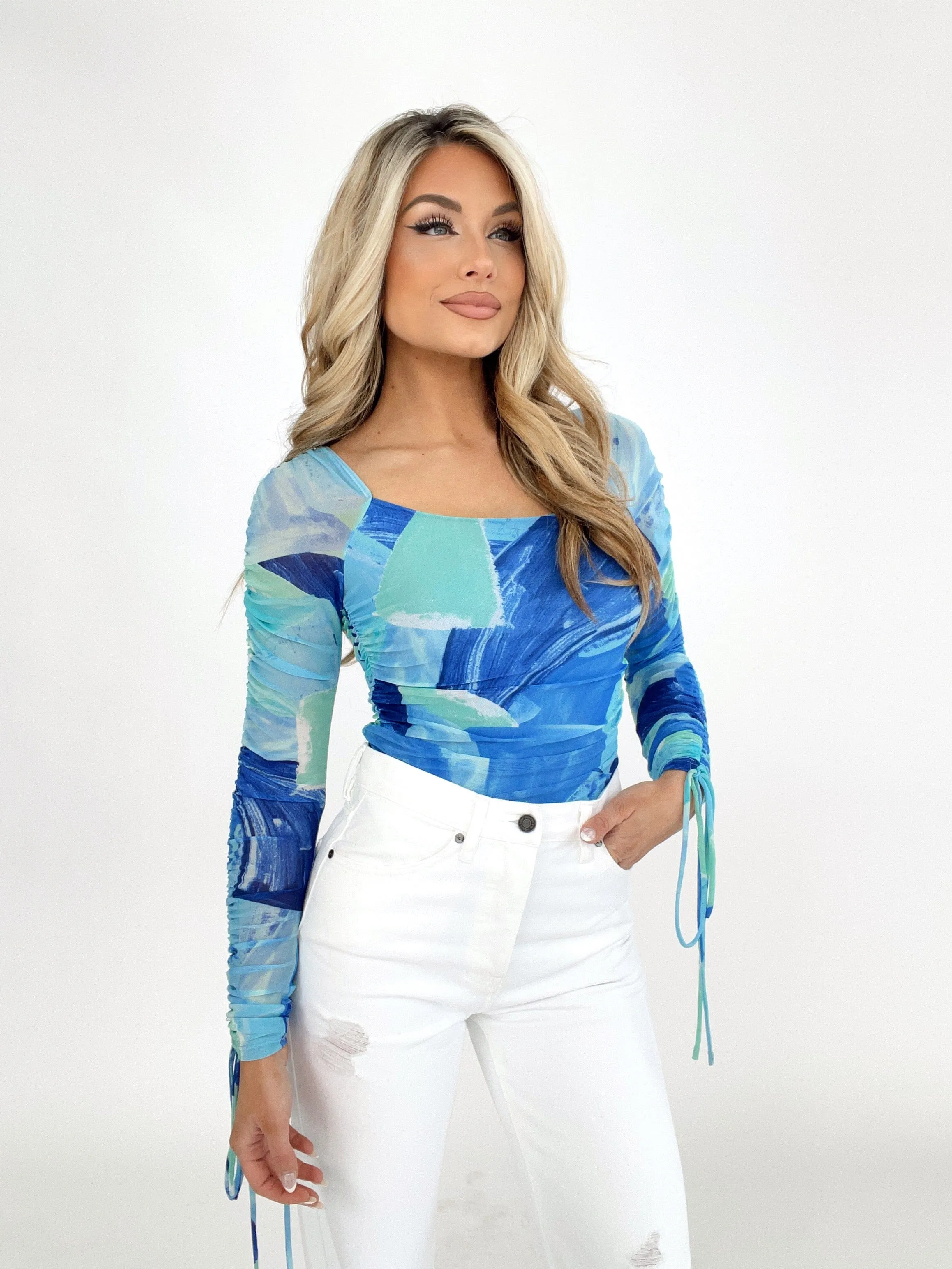 Blue Abstract Bodysuit