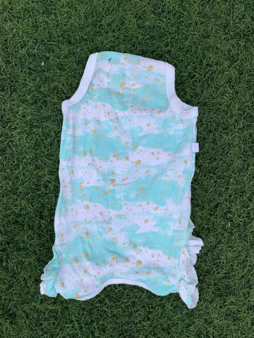 Blue and gold dotted bodysuit Size 0-6months