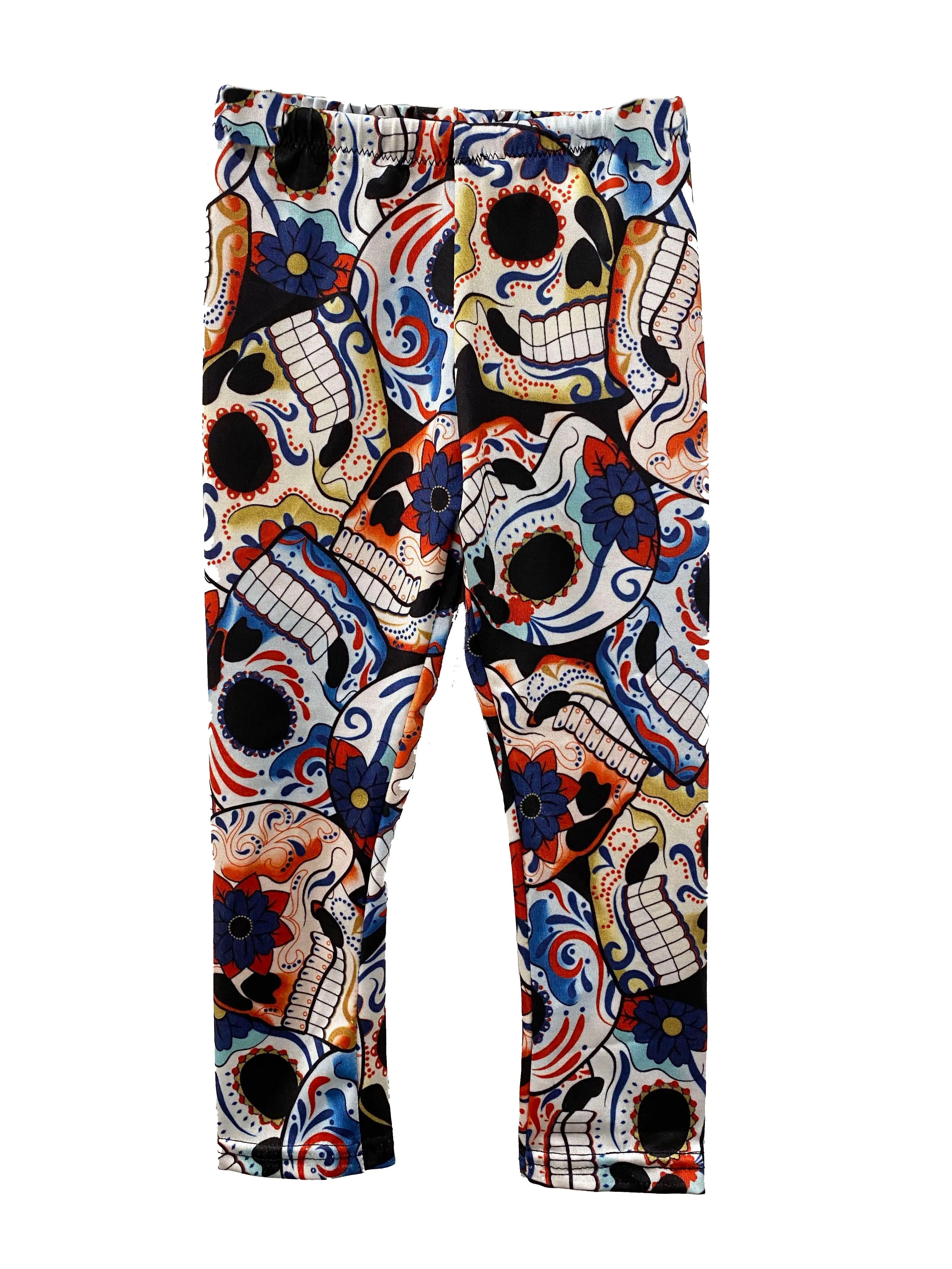 Blue Skull Kids Leggings (size 3t & 8)