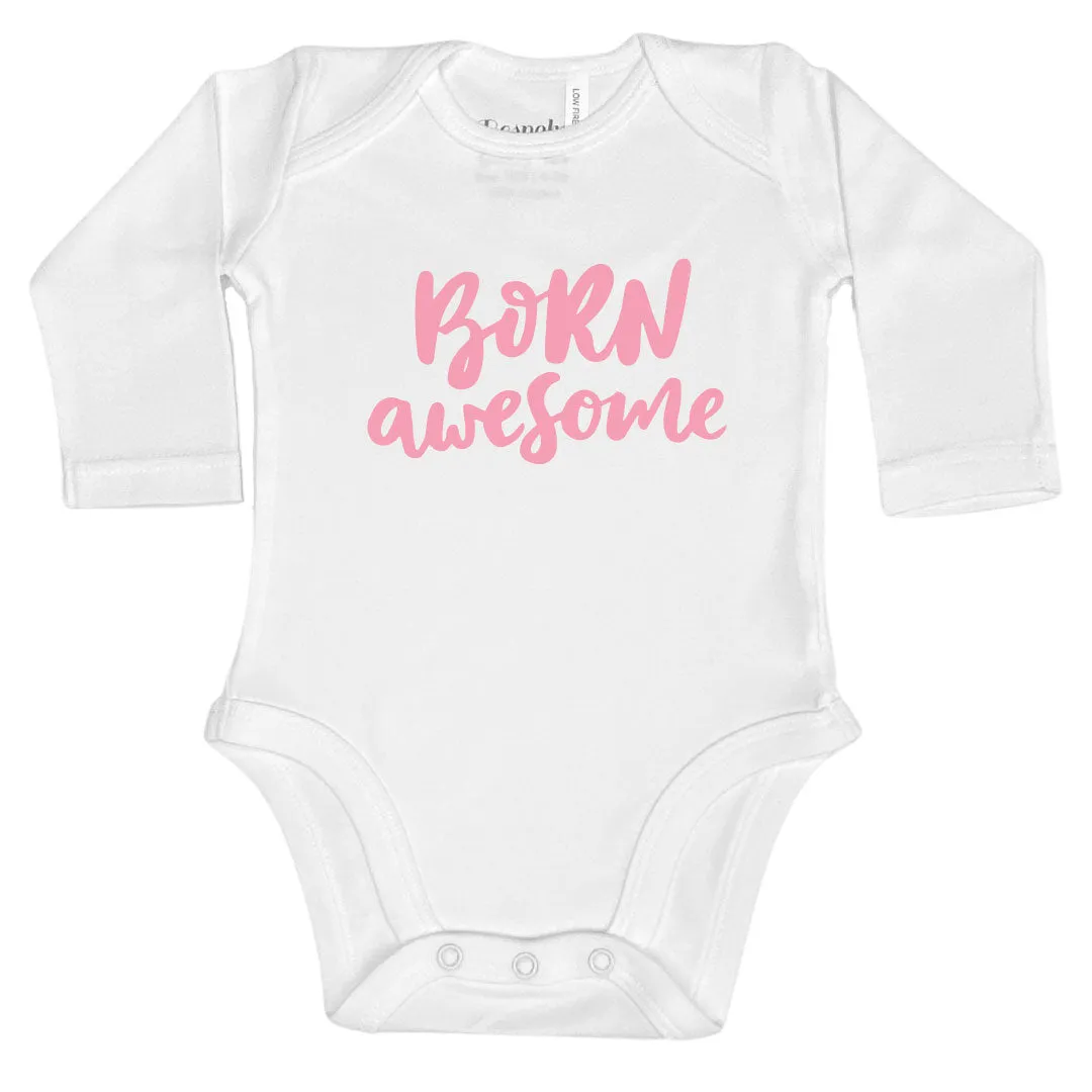 Born Awesome | White Bodysuit | 4 Colours