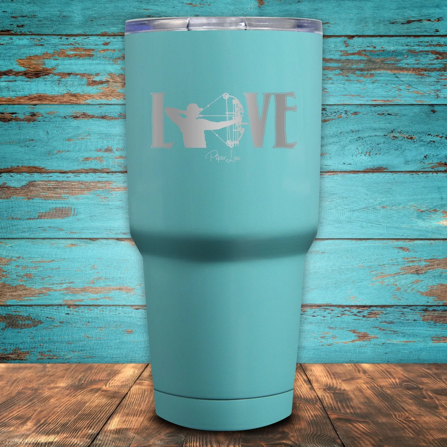 Bowhunting Love Coated Drinkware