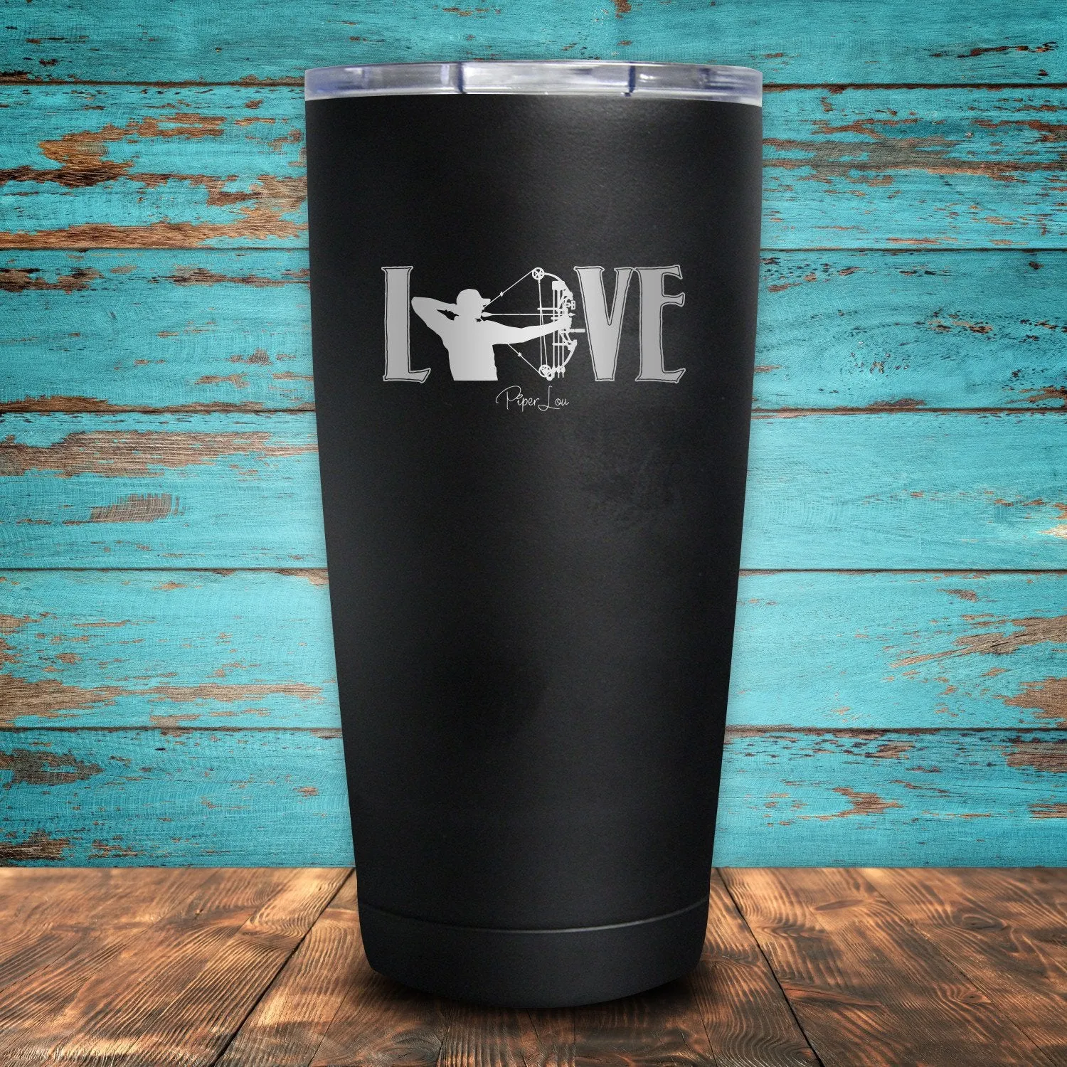 Bowhunting Love Coated Drinkware