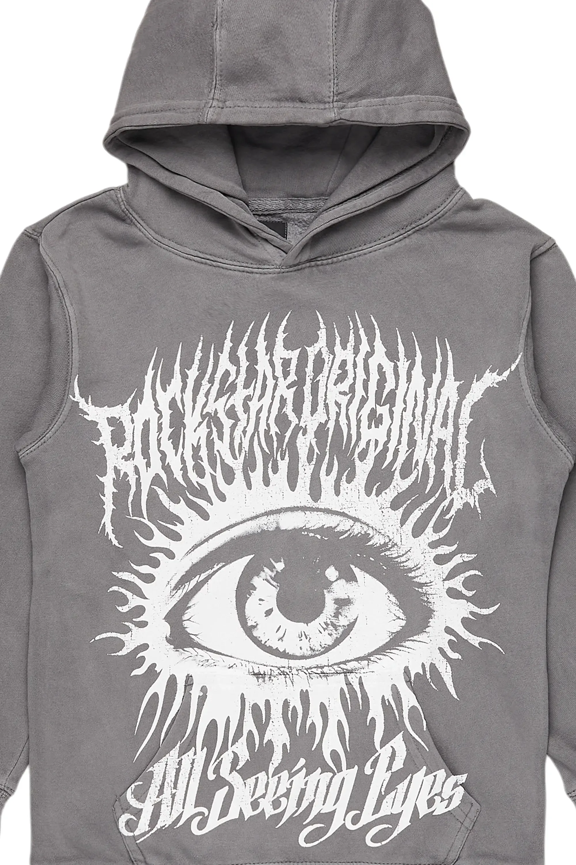 Boys All Eyes Grey Graphic Hoodie