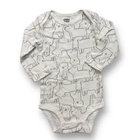 Boys Child of Mine White Bear Print Long Sleeve Bodysuit