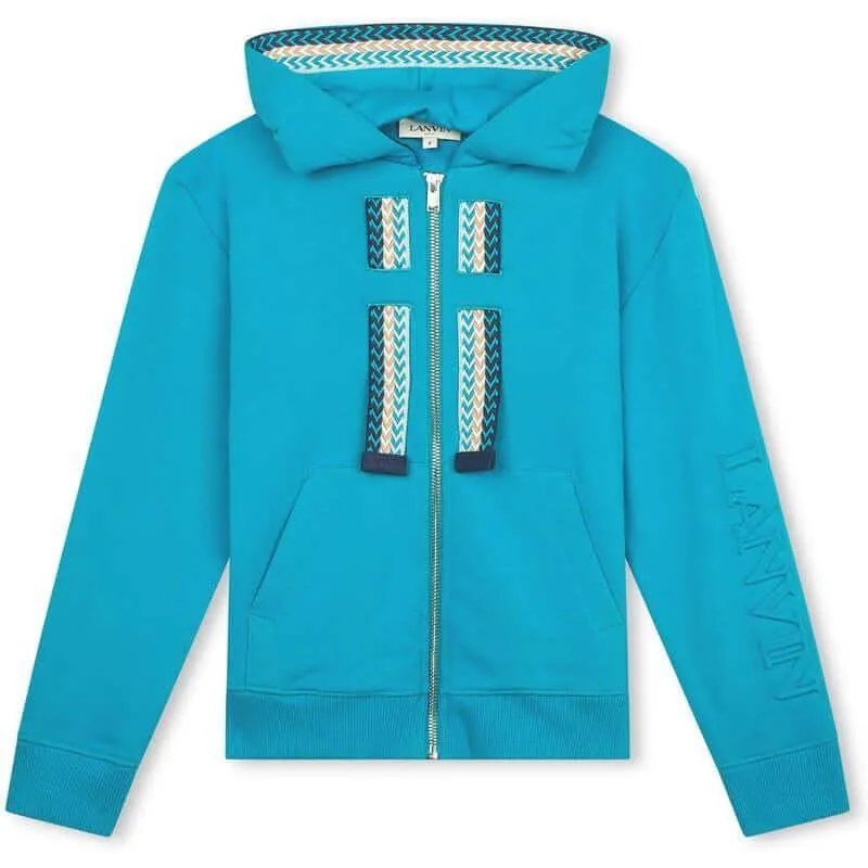 Boys Turquoise Curb Zip Up Hoodie