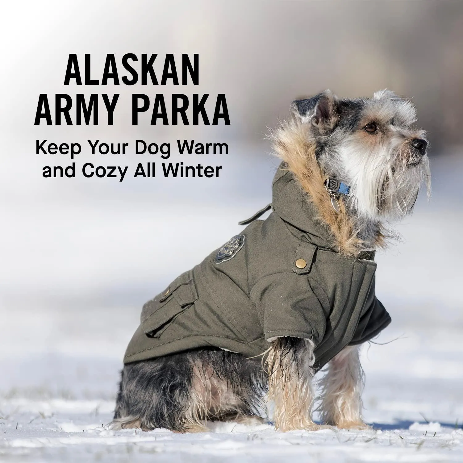 Canada Pooch Alaskan Army Parka Size 22 Army Green Insulated Dog Coat