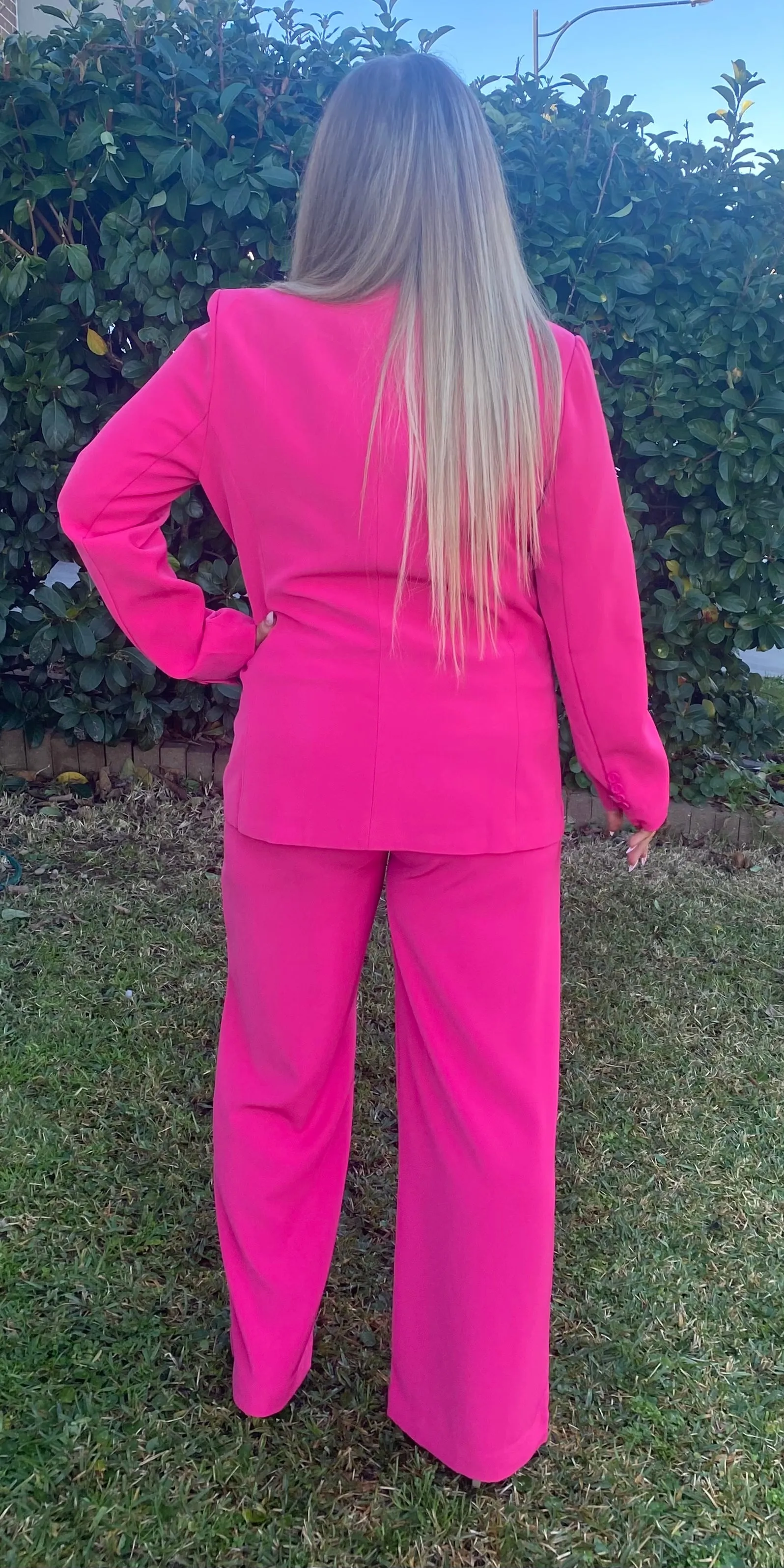 CARMEL Hot Pink Blazer and Suit Pants 2 peice Set