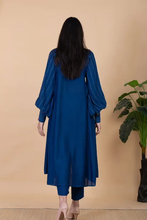 Chambray & Co.'S Zairi Hand Emboirdered Vegan Silk Coord Set