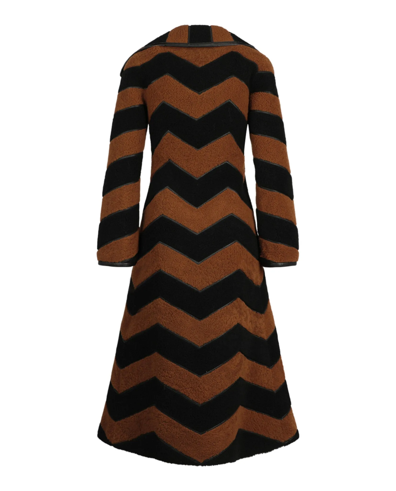 Chevron Fur Coat