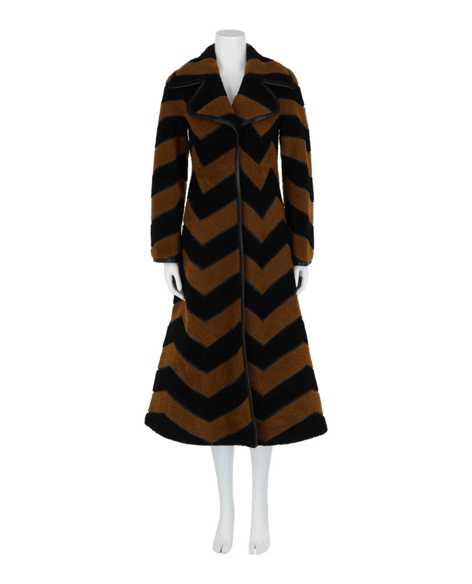 Chevron Fur Coat