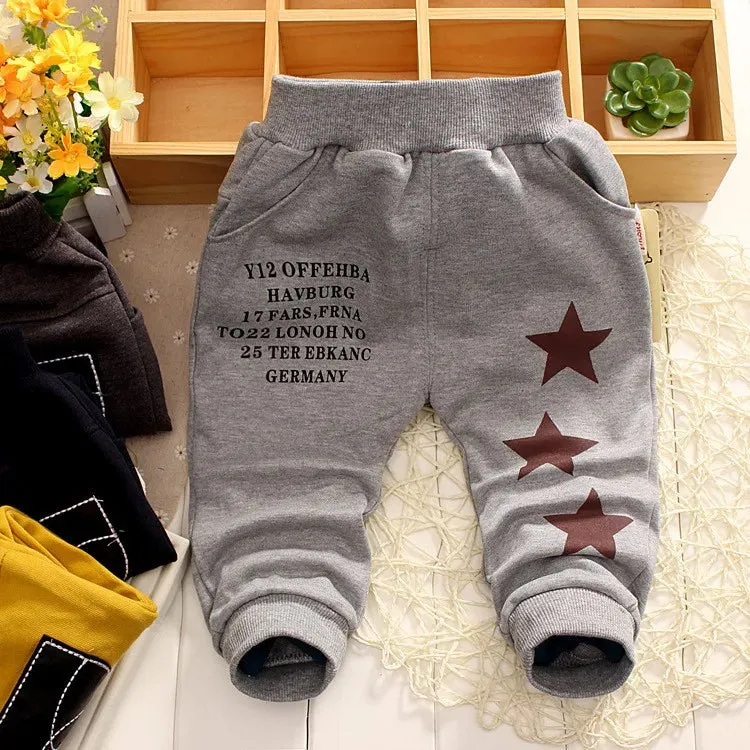 Children Pants 2023 New Spring&Autumn Baby Pants 1 Piece Cotton Five-pointed Star Pattern Kids Pants 0-3 years Baby Boys Pants