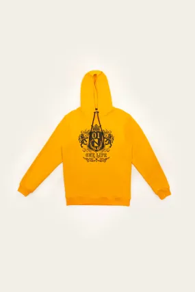 Comfort Graphic Hoodie Mustard