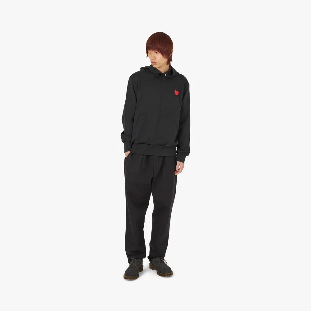 COMME des GARÇONS PLAY Red Heart Pullover Hoodie / Black