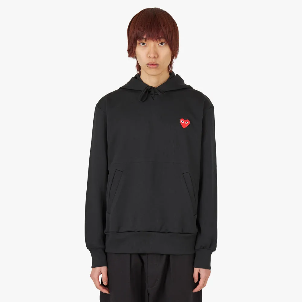 COMME des GARÇONS PLAY Red Heart Pullover Hoodie / Black