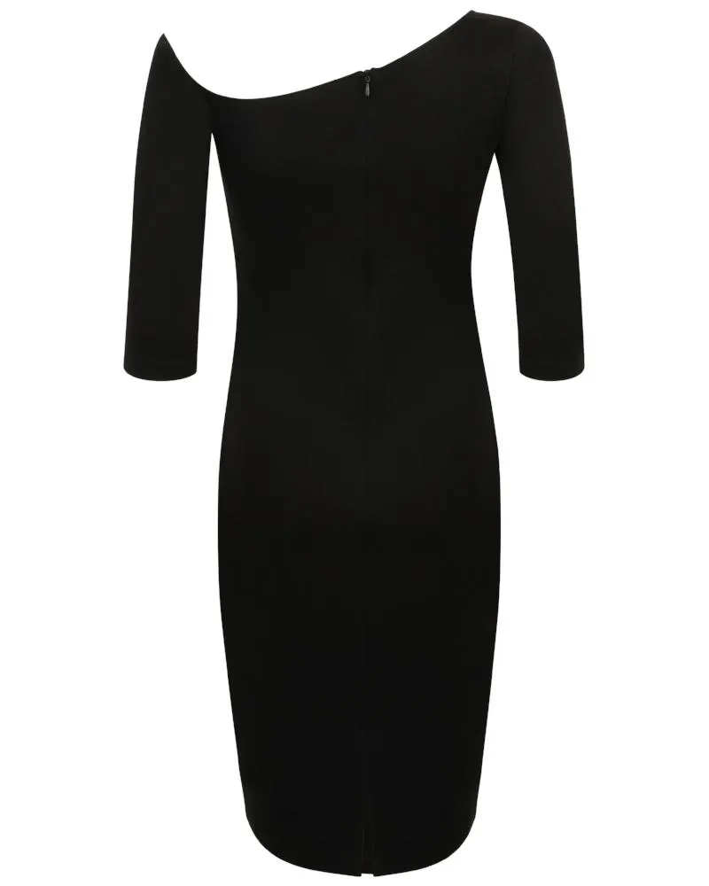 Cossac Asymmetrical Little Black Dress