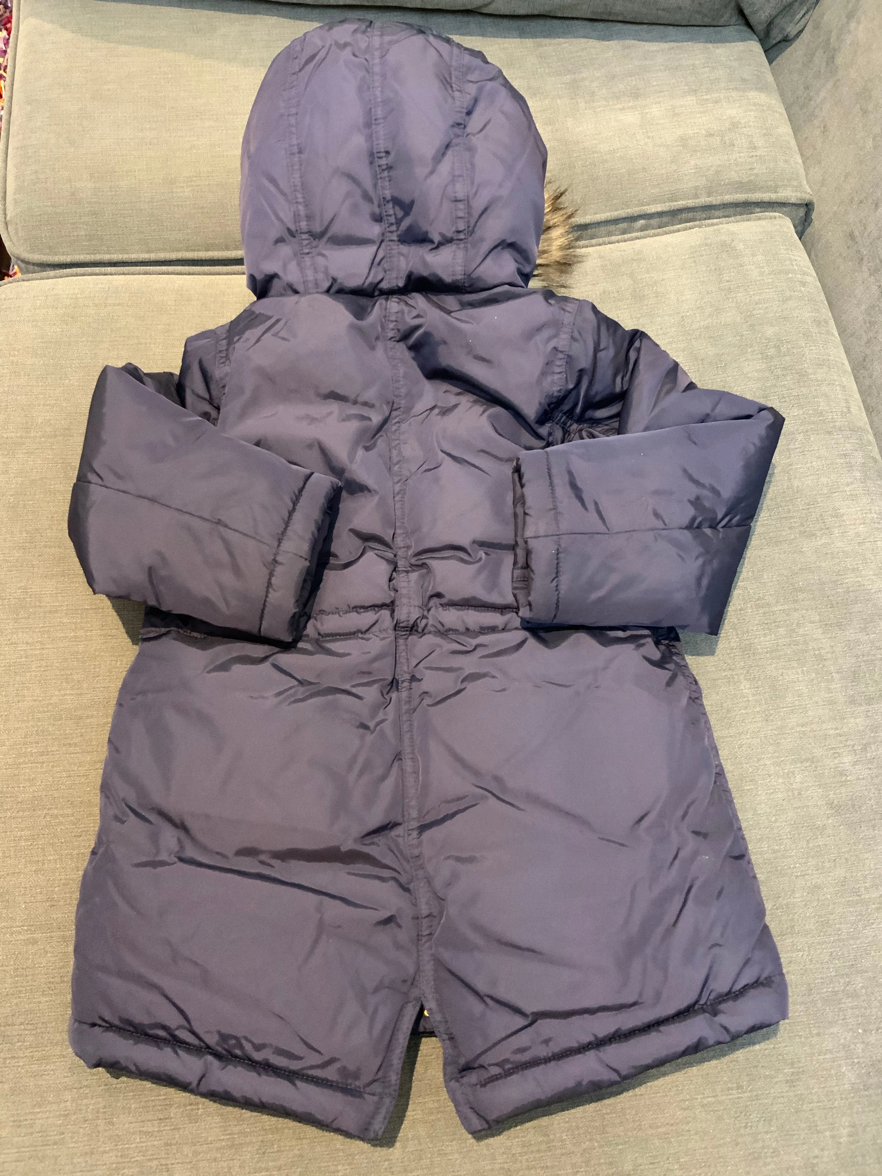 Crewcuts by J. Crew Girls' Puffer Parka Navy Winter Coat Jacket Size 4-5 years children