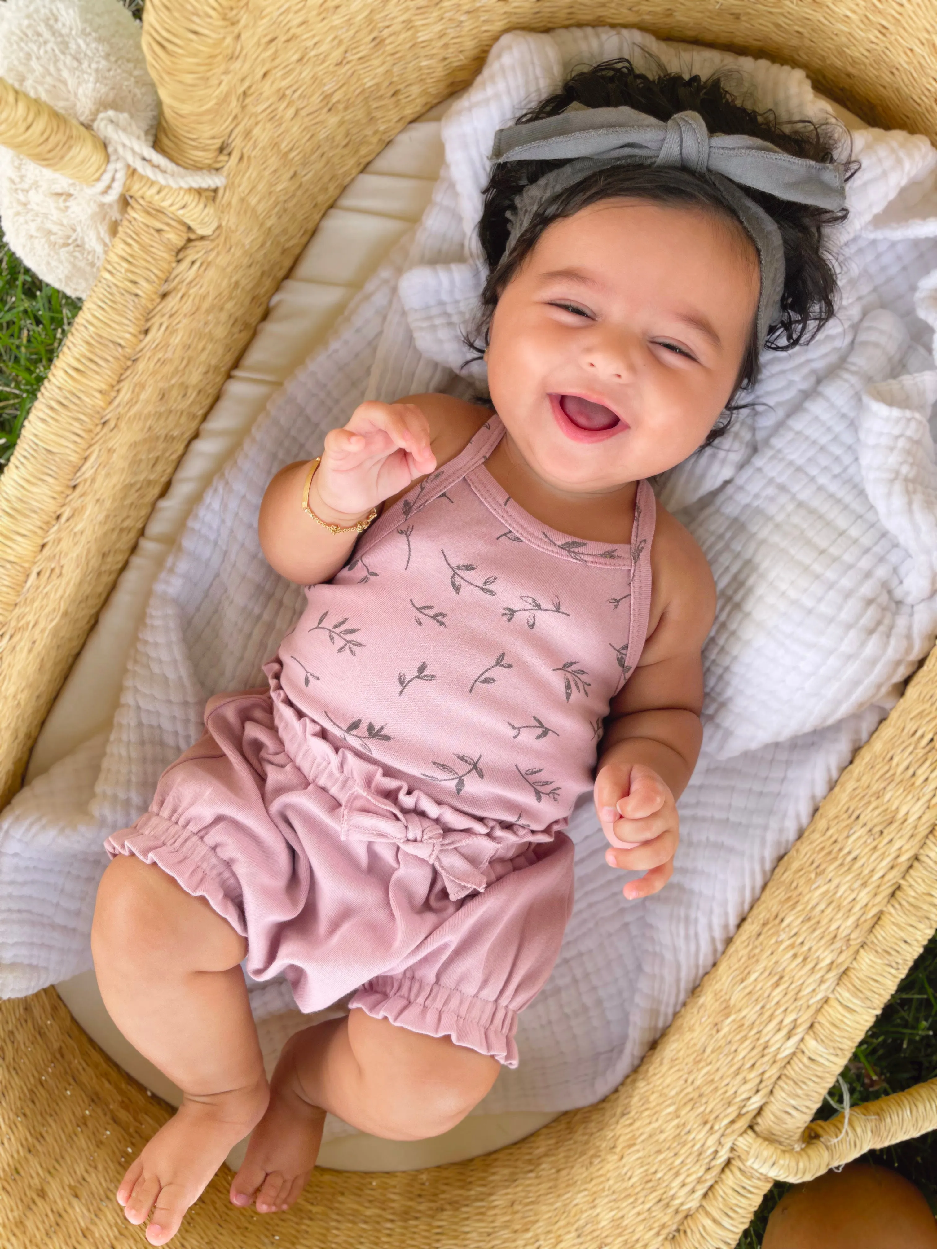 Criss-cross Bodysuit in Blossom Flower