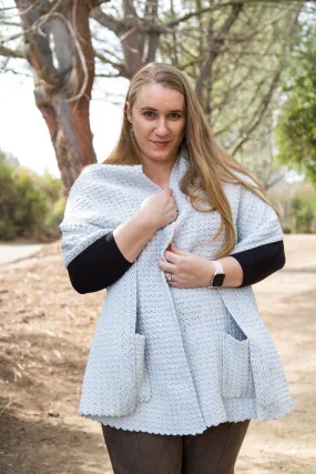 Crochet Kit - Pocket Shawl with Detachable Hoodie