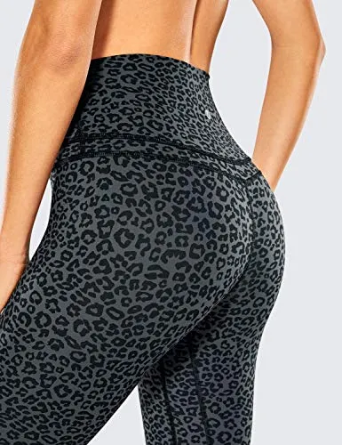 CRZ YOGA Women's Naked Feeling Workout Leggings 25 Inches - 7/8 High Waist Yoga Tight Pants Leopard Printed